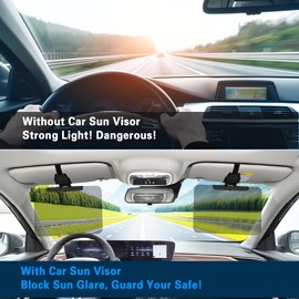 Dwlspce Sun Visor Extender for Cars, Car Sun Visor, Universal Anti-Glare Polarized Car Sunshade Visor Extender Sun Blocker, Big Size Adjustable Visor Extension for Safe Driving, UV400 Protect