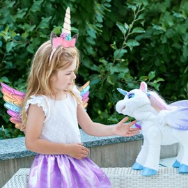 HONMOK HONMOK 3 Stück Einhorn Kostüm Mädchen Lila Einhorn Kinder Prinzessin Set Einhorn Haarreif Regenbogen Tutu Rock mit Einhornsflügel Unicorn Cosplay Kostüme für Karneval Fasching Kindergeburtstag