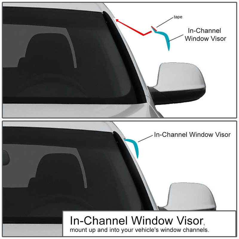 DNA MOTORING WVS-038 Dark Smoke Vent Window Visor Deflector Rain/Sun