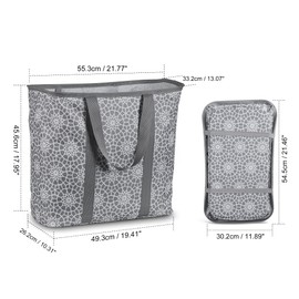 JOMOLA Collapsible Laundry Caddy 80L Large Foldable Laundry Basket Grey Collapsible Laundry Hamper Fabric Laundry Tote with Handles and Sturdy Pop-Up Wire Frame