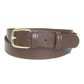 Women's Brown Leather Belt - 25mm (1") Wide - UK Sizes 8-22 - 100% Real Leather - Handmade in UK. - Silver Buckle and loop. (26"Waist(UK Size 8) Total Belt Length 35")