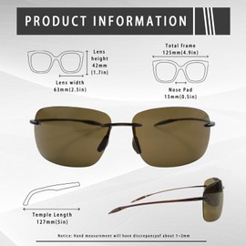 RAY&CI Tortoise Brown Sport Sunglasses for Men and Women Rectangular Driving Sun Glasses UV400 Protection Lightweight Frame Brown Lens Tortoise Brown Frame