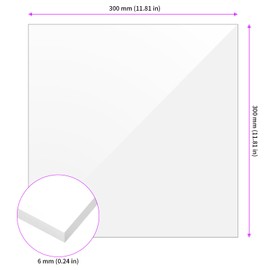 JEUIHAU 8 Pack 12 x 12 Inch Clear Acrylic Sheet, 1/4 Inch Thick Clear Plexiglass Sheet with Protective Film for Crafts Projects, Signs, Display, Painting