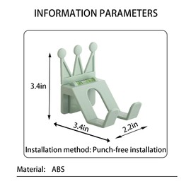 Crown Design Wall Mount Controller Holder, Multi-Color Gaming Accessory Organizer with Level Meter, Punch-Free Installation, Phone Headphone Hanger for Controllers (Pink)