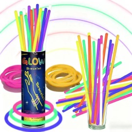 Pack de 50 Pulseras de Neón Luminosas para Fiestas y Eventos