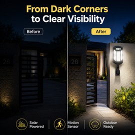 Solar Motion Sensor Light for Outdoor Home Lighting – IP65 Waterproof Garden Wall Lamp for Yard and Street