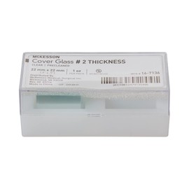 McKesson Cover Glass, #2 Thickness, Microscope Cover Glass, Clear, Precleaned, 22 mm x 22 mm, 10 Count