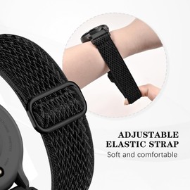 Wizvv Pack of 5 Wristbands Compatible with Garmin Venu 3S/Venu 2S/Vivoactive 4S Wristband, 18 mm Elastic Nylon for Garmin Forerunner 255S/265S Women and Men