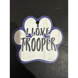 Dog Paw Shaped Magnets: I LOVE MY PET  (I Love TROOPER) Dogs, Gifts, Cars