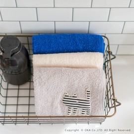 OKA Uchineko Towel, Approx. 13.0 x 31.5 inches (33 x 80 cm), Gray (Face Towel, Cat Pattern, Cute Toilet Series)