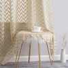 HLC.ME Herringbone Thick Semi Sheer Premium Rod Pocket Window Curtain