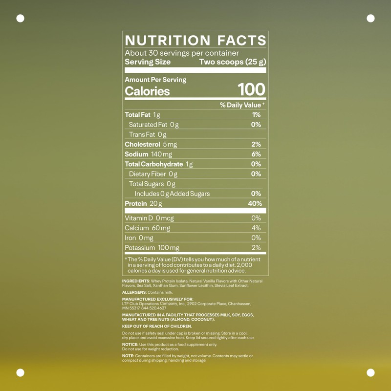 LTH Flex Whey Protein Isolate - Trusted by Life Time