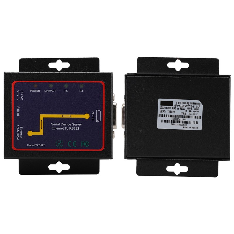 RJ45 to RS232 Single Serial Server PluG in RS‑232 to