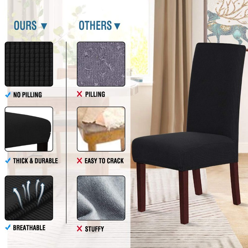 H.VERSAILTEX Stretch Dining Chair Covers Set of 2 Chair Covers