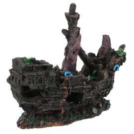 Zerodeko Shipwreck Aquarium Decor Underwater Shipwreck Craft for Fish Tank Ornament Unique Landscape Adornment for Aquariums and Ponds