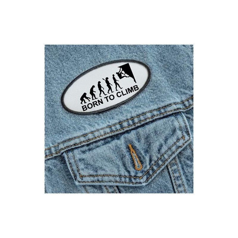 CafePress Evolution Rock Climbing Patches Patch, 4x2in Printed Novelty Applique