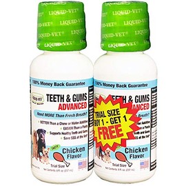 Liquid-Vet K9 Teeth & Gums Advanced Formula, Chicken Flavor, 8 oz BOGO Trial Pack