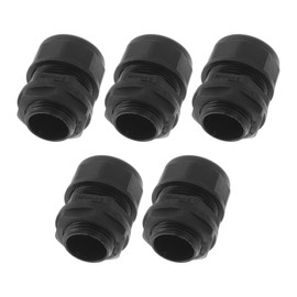 A ABSOPRO M20x1.5 Cable Glands 18.5mm / 0.73" Bellows Waterproof Tightening Joint Straight-Tube PA66 Nylon Black 5 Pcs