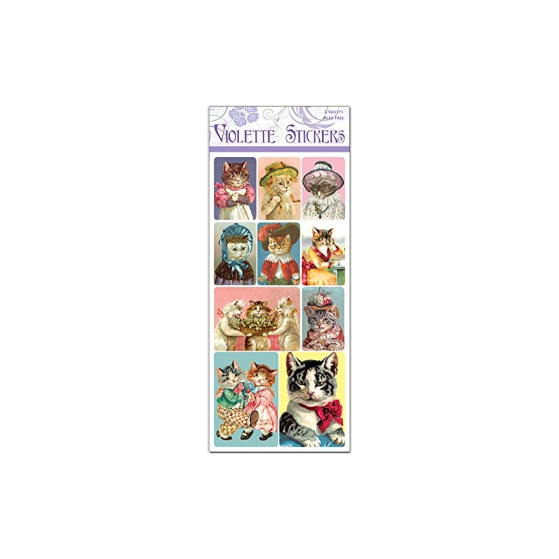 Violette Stickers Scholar Cats, Clear