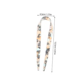 Baluue 3pcs Vintage Acetate U Shaped Hairpins for Women Retro Hair Forks Non Damaging Hair Sticks for French Twist Hairstyles Stylish Headdress Accessories