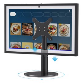 Almoz Riser Stand for Echo Show 21, Show 15 (All Generations), Adjustable Height with Swivel and Tilt, Aluminum Holder Stand for Show 21, Sturdy Non-Slip Base, Easy Screw Assembly (Riser-Black)