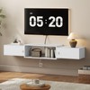 HOOBRO 55" Floating TV Stand with Power Outlet, Modern Wall