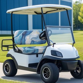 Rarucativ Marble Golf Cart Seat Covers Blue Lightweight Golf Cart Seat Blanket Easy Install and Clean Golf Seat Cover Fit for Club Car Precedent Ordinary Front Seat Cushion