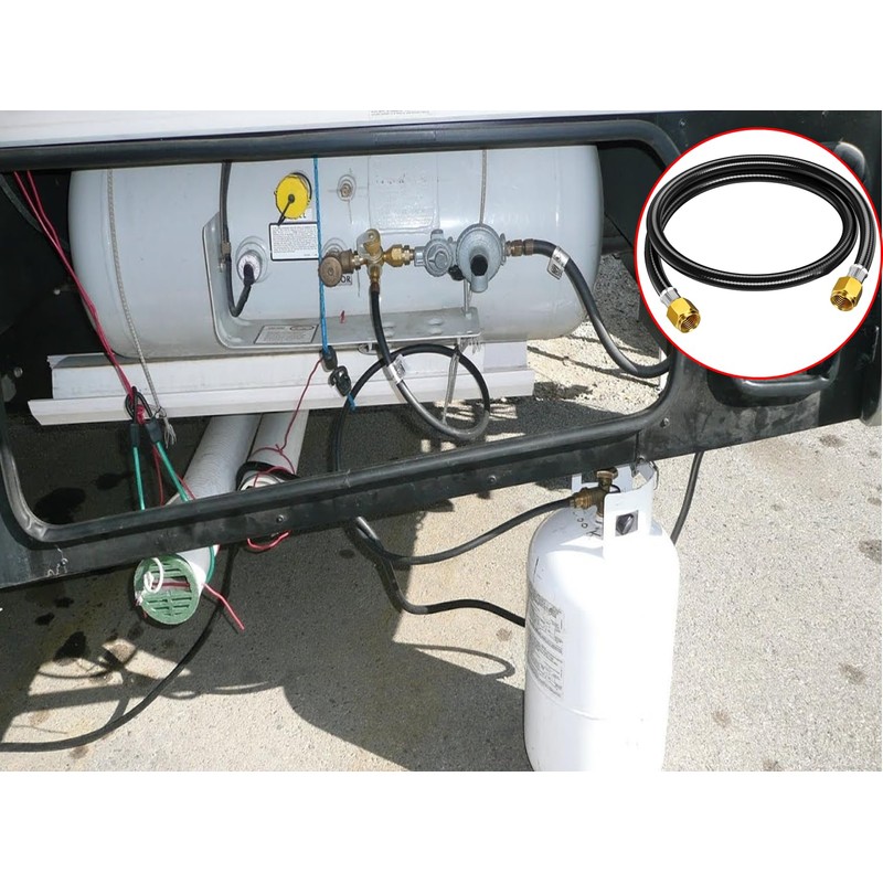 MCAMPAS Propane Hose Extension, 3/8 Inch RV Quick Connect, Gas