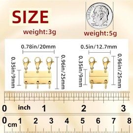 MKCYD Multi Necklace Layering Clasps Strong Magnetic Clasp, Gold and Silver Necklace Separator for Layering, Multiple Jewelry Closures for Layered Look