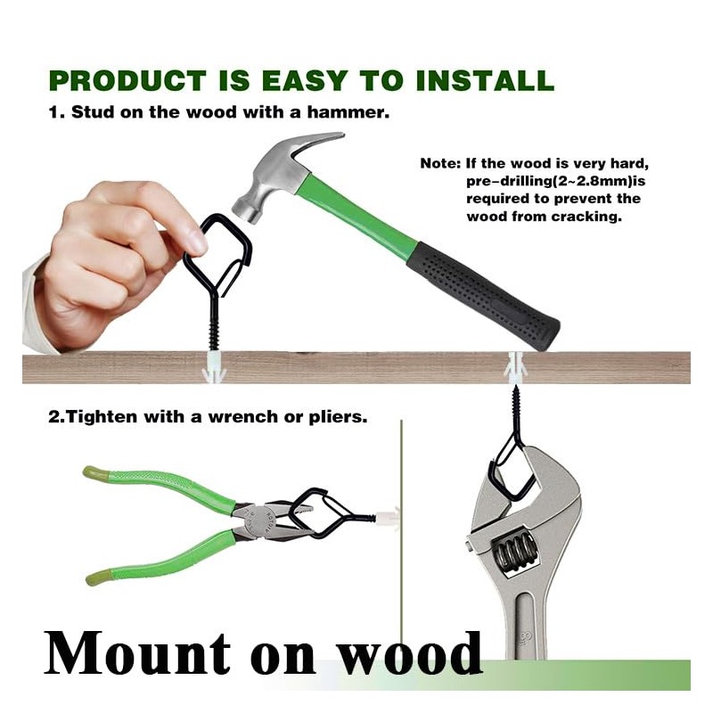 Wopanxye 20pack White Screw-in Hooks Wall Ceiling for Outdoor String