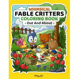 Whimsical Fable Critters Coloring Book - Out And About: Simple And Easy Coloring Book Featuring Adorable Kawaii Animal Characters For Cozy Vibe And Relaxation