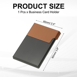 PATIKIL Metal Business Card Holder, Professional Name Card Holder Business Card Pocket Case for Men & Women Office Credit ID Organization, Black/Bronze