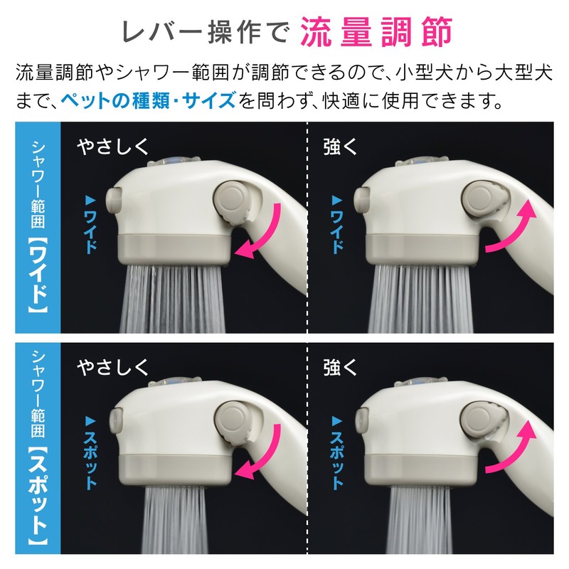Gaona GA-FC029 Pet Shower Joint Set, Shower Head, One-Touch Detachable