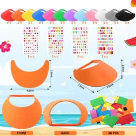 Funnysoft 76 Pcs DIY Foam Visor Set - Assorted Color Sun Hats for Boys Girls Outdoor Activities, Crafts, and Sports