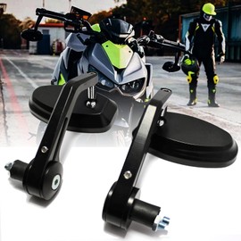 Bar End Mirrors -Motorcycle Handlebar Rearview Mirror Blue Lens Anti Glare Compatible With Sportster 883 Street bike Dirt bike chopper