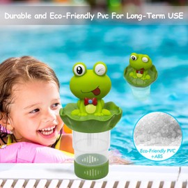 Chlorine Dispenser for Pool - Frog Chlorine Tablets Holder - Adjustable Release Large Capacity Hot Tub Cleaning Supplies for Clean and Stable Water Quality 3 Inch Tabs