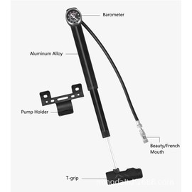 VOANZO Mini Bike Pump with Pressure Gauge, Accurate Fast Inflation, Mini Hand Pump bracket for Road, Mountain Bikes