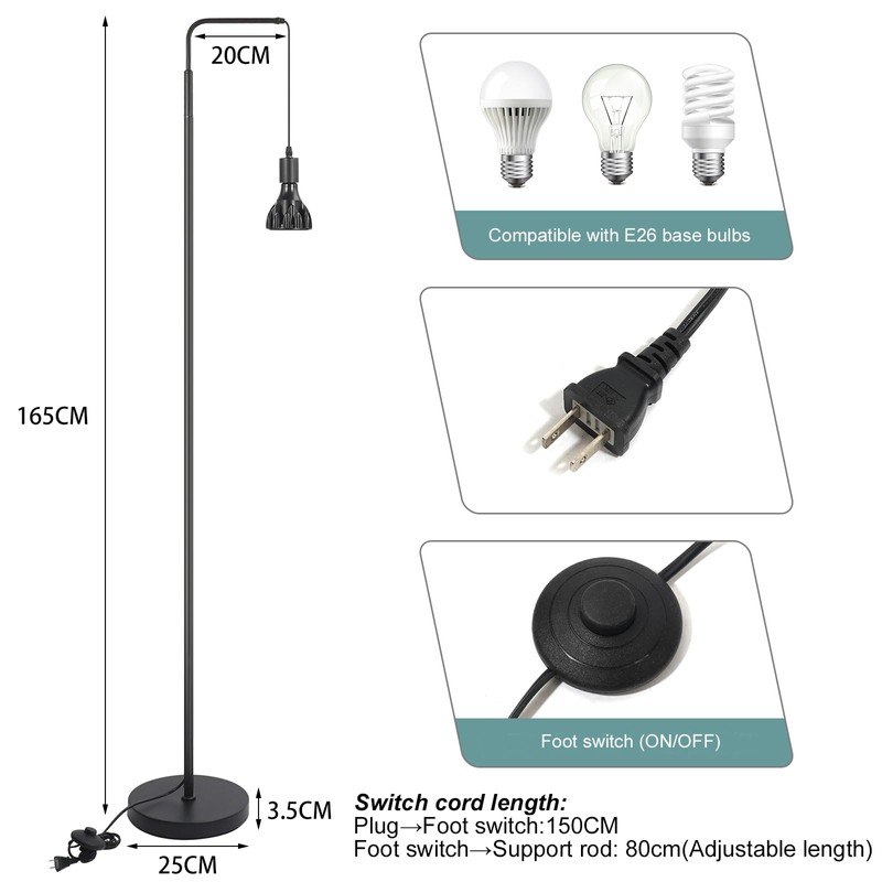 Aiwode Light Lift Stand, Floor Stand for Plant Cultivation, Socket