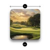 Golf Art Coaster Set, 4 x 9cm Glossy Wood Coffee