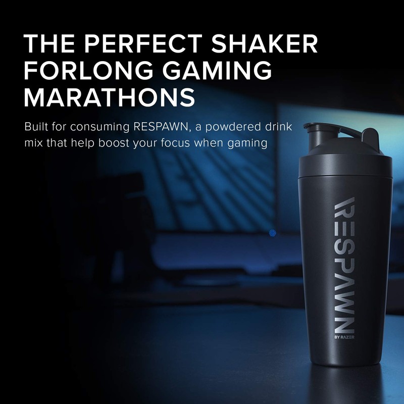 RESPAWN By Razer Stainless Steel Shaker - Black - Dual-Insulated