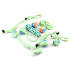 Friendly Pet Dog Chew Rope Toys, Set of 9, Cotton Teething Ropes for Small and Medium Dogs, with Ball, Tug-of-War Toys, Fetching Bone and Sandal