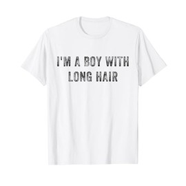 Ich bin ein Junge mit langen Haaren, Lustiger Junge mit langen Haaren, coole Männer für Kinder T-Shirt
