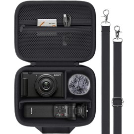 Baval for Sony ZV-1F/ZV-1/ZV-1 II Vlog Digital Camera Hard Carrying Case,Compatible with Tripod(GP-VPT2BT),Microphone and Camera Accrssory(Black Case)