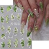 2 Sheets Spring Nail Art Stickers 5D Embossed with Peals