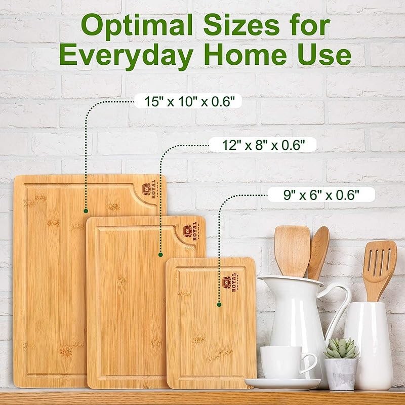 GEEKHOM Chopping Board, Bamboo Chopping Boards for Kitchen, Wooden Chopping