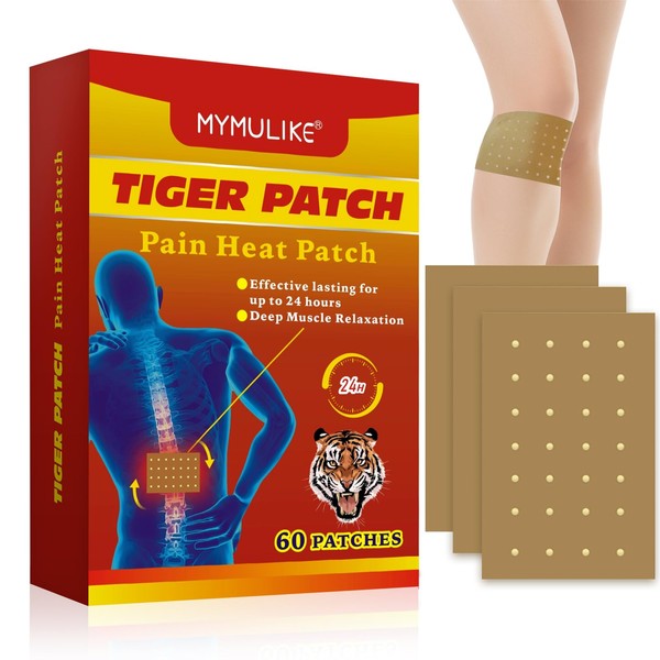 MYMULIKE 60 Count Tiger Patch, Heat Patches for Knee Neck