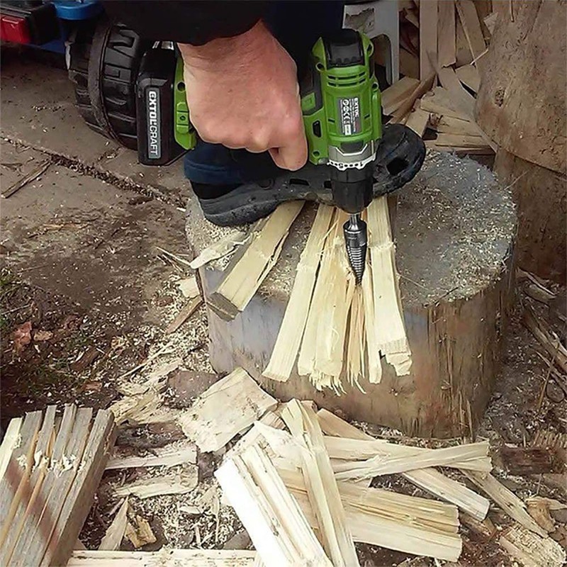 Kiwinvou 4 Pcs Firewood Log Splitter Drill Bit,Wood Splitter Drill