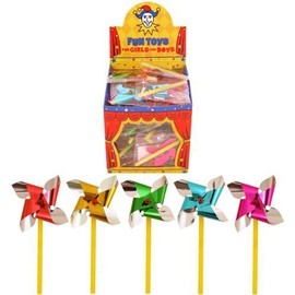 Henbrandt 6x Mini Foil Sand Castle Windmills - 7cm