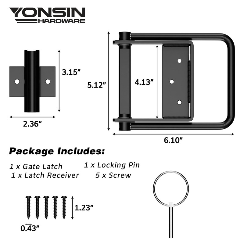 Heavy Duty Gate Latch with Handle, Side-to-Side Swinging Barn Door