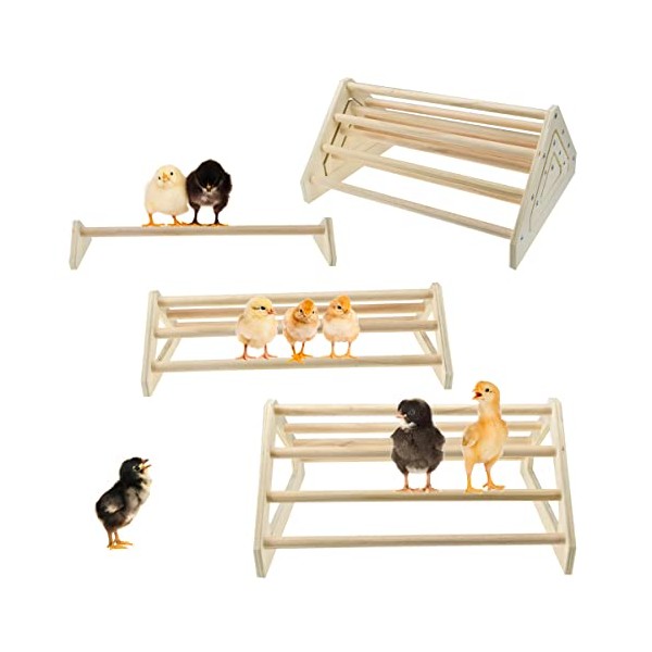 CooShou 3 Pack Chick Perch Chick Toys Chick Wooden Roosting